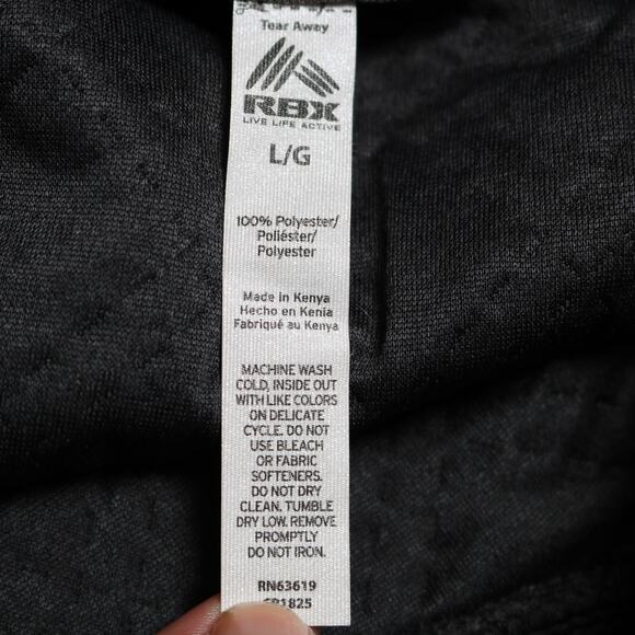 RBX Quilted Cowl Neck Pullover Sweatshirt Kangaroo Pocket Charcoal Gray Size L - Picture 8 of 9